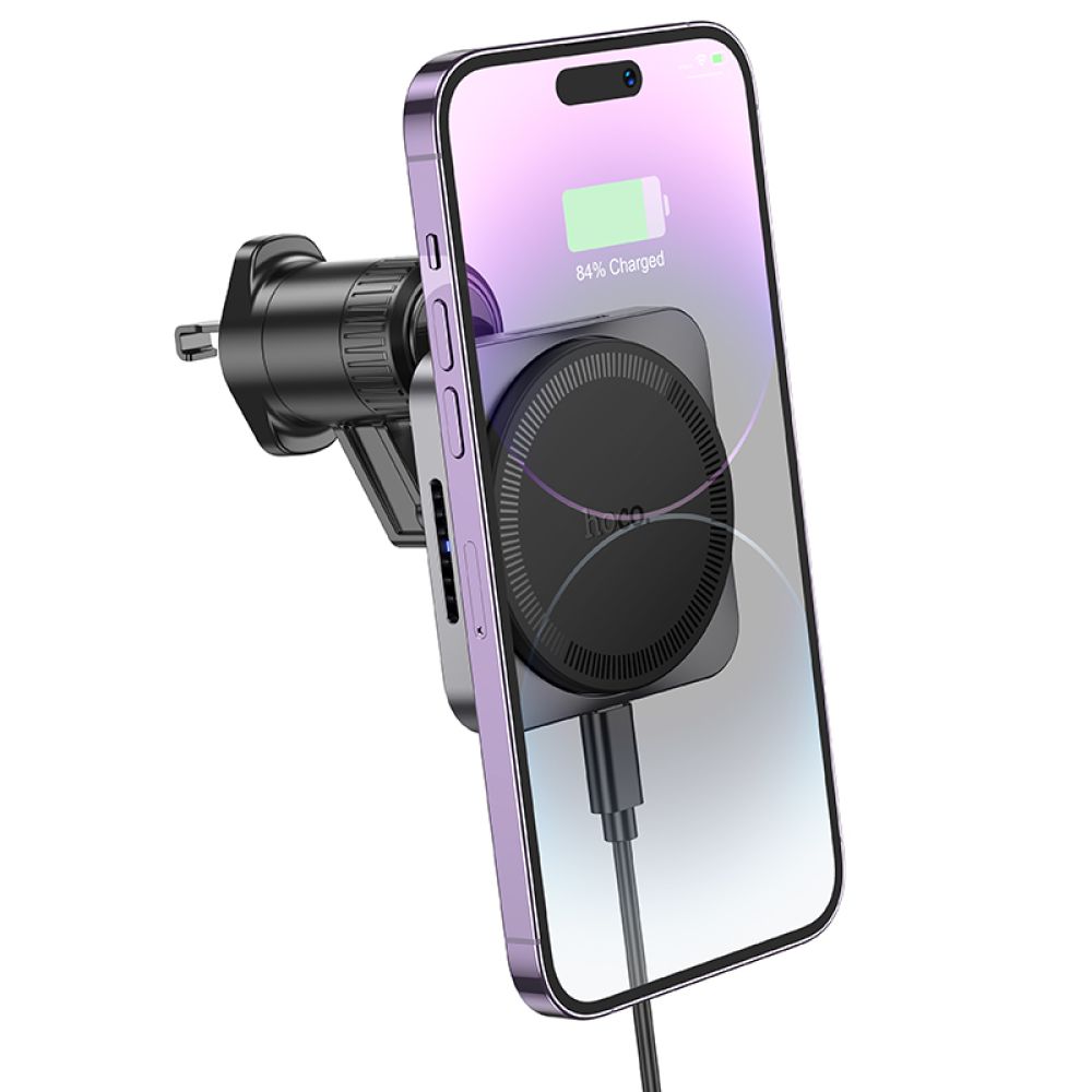 Автотримач Hoco HW15 Speed Magnetic Wireless 15W превью 3