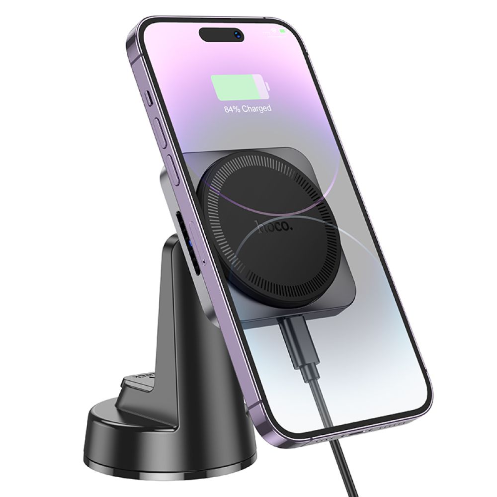 Автотримач Hoco HW16 Magnetic Wireless 15W превью 3