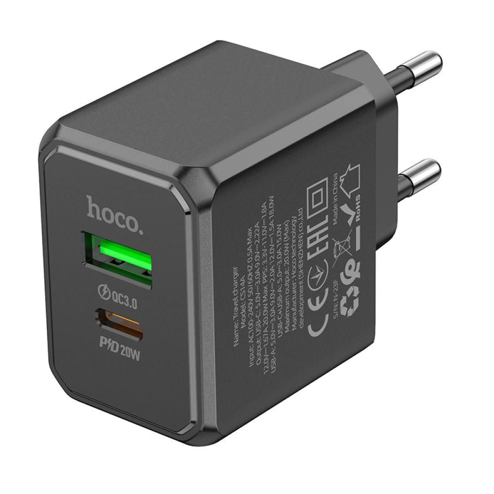 Купить СЕТЕВОЕ ЗАРЯДНОЕ УСТРОЙСТВО HOCO CS14A 1USB-C/1USB PD/QC 20W_5