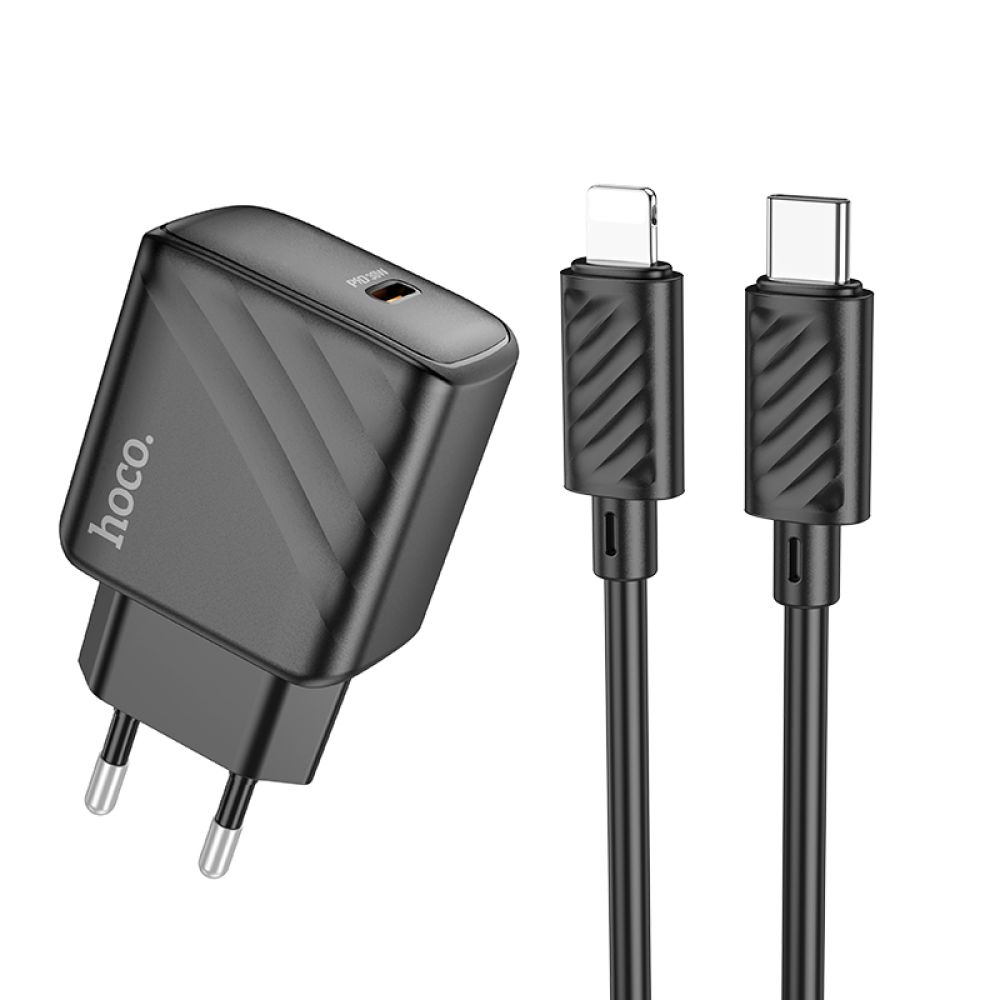 Купить СЕТЕВОЕ ЗАРЯДНОЕ УСТРОЙСТВО HOCO CS22A 1USB-C PD/QC 30W+TYPE-C TO LIGHTNING