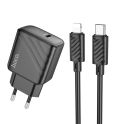 Купить СЕТЕВОЕ ЗАРЯДНОЕ УСТРОЙСТВО HOCO CS22A 1USB-C PD/QC 30W+TYPE-C TO LIGHTNING