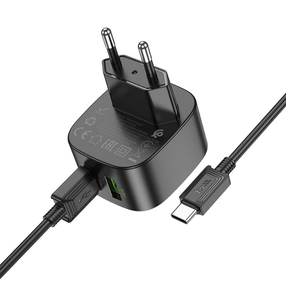 Купить СЕТЕВОЕ ЗАРЯДНОЕ УСТРОЙСТВО HOCO CS34A 2USB QC 18W+USB TO TYPE-C_5