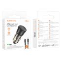 Купить АВТО ЗАРЯДНОЕ УСТРОЙСТВО BOROFONE BZ24 1USB-C QC/PD20W+TYPE-C TO LIGHTNING