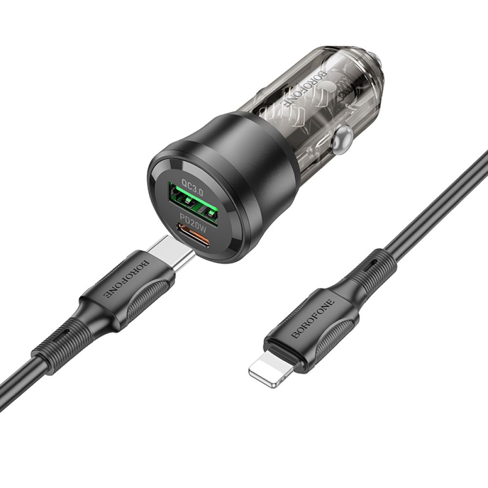 Купить АВТО ЗАРЯДНОЕ УСТРОЙСТВО BOROFONE BZ25 1USB/1USB-C QC/PD38W+TYPE-C TO LIGHTNING_4