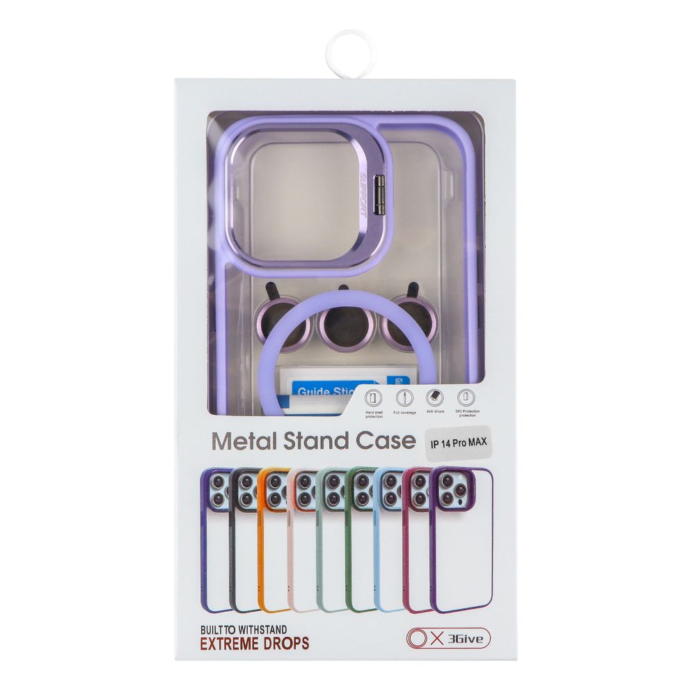Купить ЧЕХОЛ TPU+PC+METAL STAND CASE WITH MAGSAFE AND CAMERA LENSES ДЛЯ IPHONE 14 PRO MAX_14
