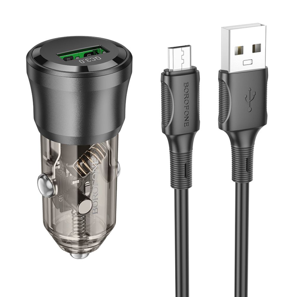 Купить АВТО ЗАРЯДНОЕ УСТРОЙСТВО BOROFONE BZ23 1USB QC18W+MICRO_1