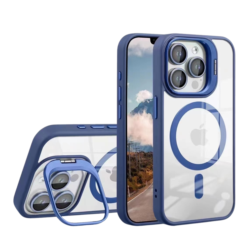 Купить ЧЕХОЛ TPU+PC+METAL STAND CASE WITH MAGSAFE AND CAMERA LENSES ДЛЯ IPHONE 14 PRO MAX