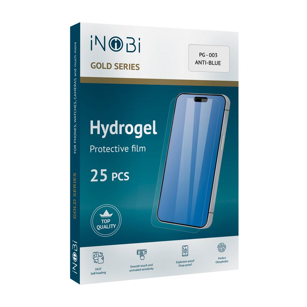 Купить ГИДРОГЕЛЬ ПЛЁНКА INOBI GOLD PG-003 / 25 ШТУК (ГЛЯНЕЦ АНТИ-СИНИЙ)