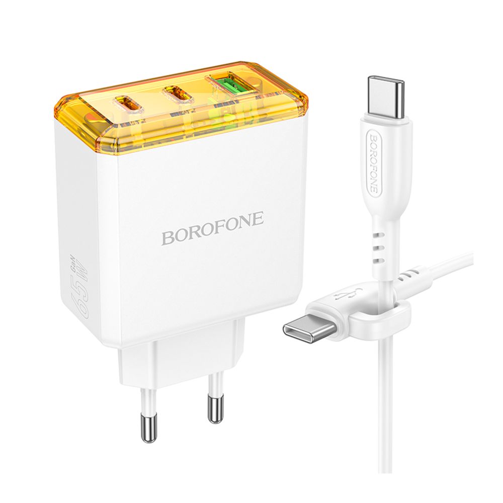 Купить СЕТЕВОЕ ЗАРЯДНОЕ УСТРОЙСТВО BOROFONE BAS34A 2TYPE-C/1USB PD/QC 65W TYPE-C TO TYPE-C_3