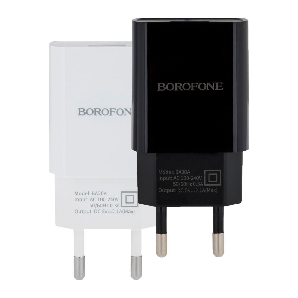 Купить СЕТЕВОЕ ЗАРЯДНОЕ УСТРОЙСТВО BOROFONE BA20A LIGHTNING 1USB 2.1A