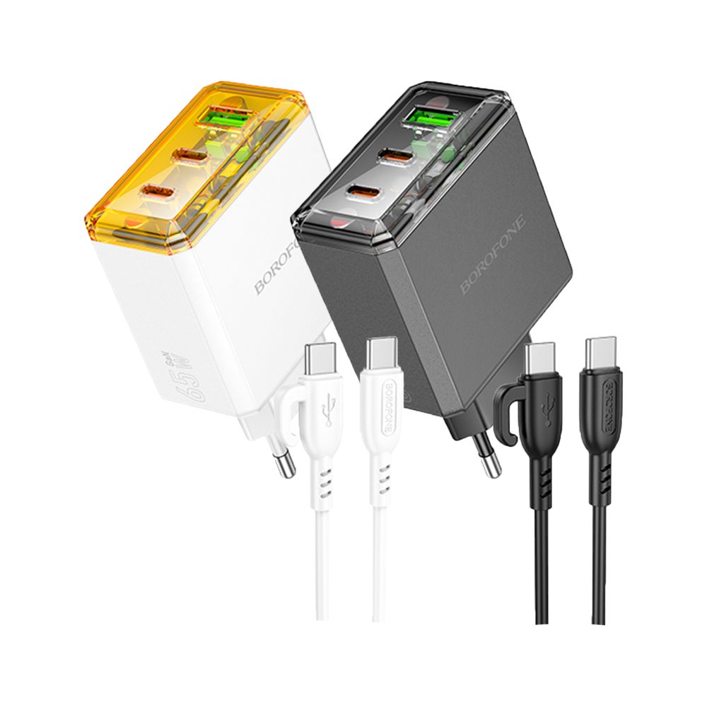 Купить СЕТЕВОЕ ЗАРЯДНОЕ УСТРОЙСТВО BOROFONE BAS34A 2TYPE-C/1USB PD/QC 65W TYPE-C TO TYPE-C