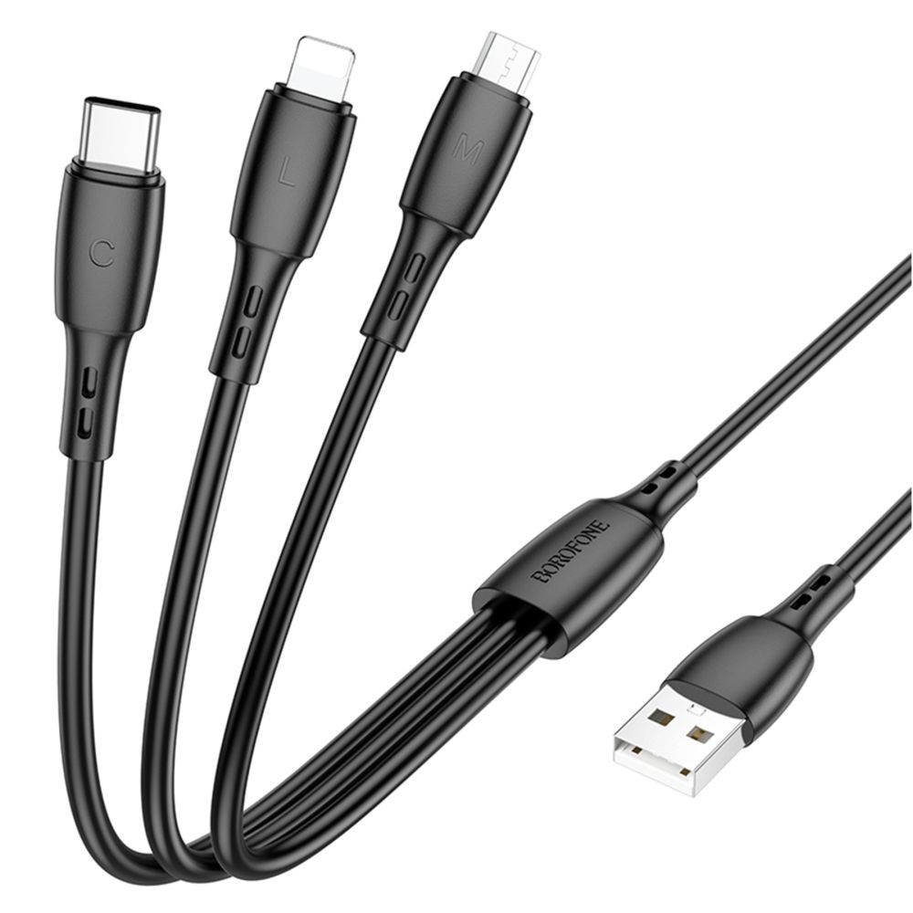 Купить USB BOROFONE BX71 3-IN-1 IP+TYPE-C+MICRO_1