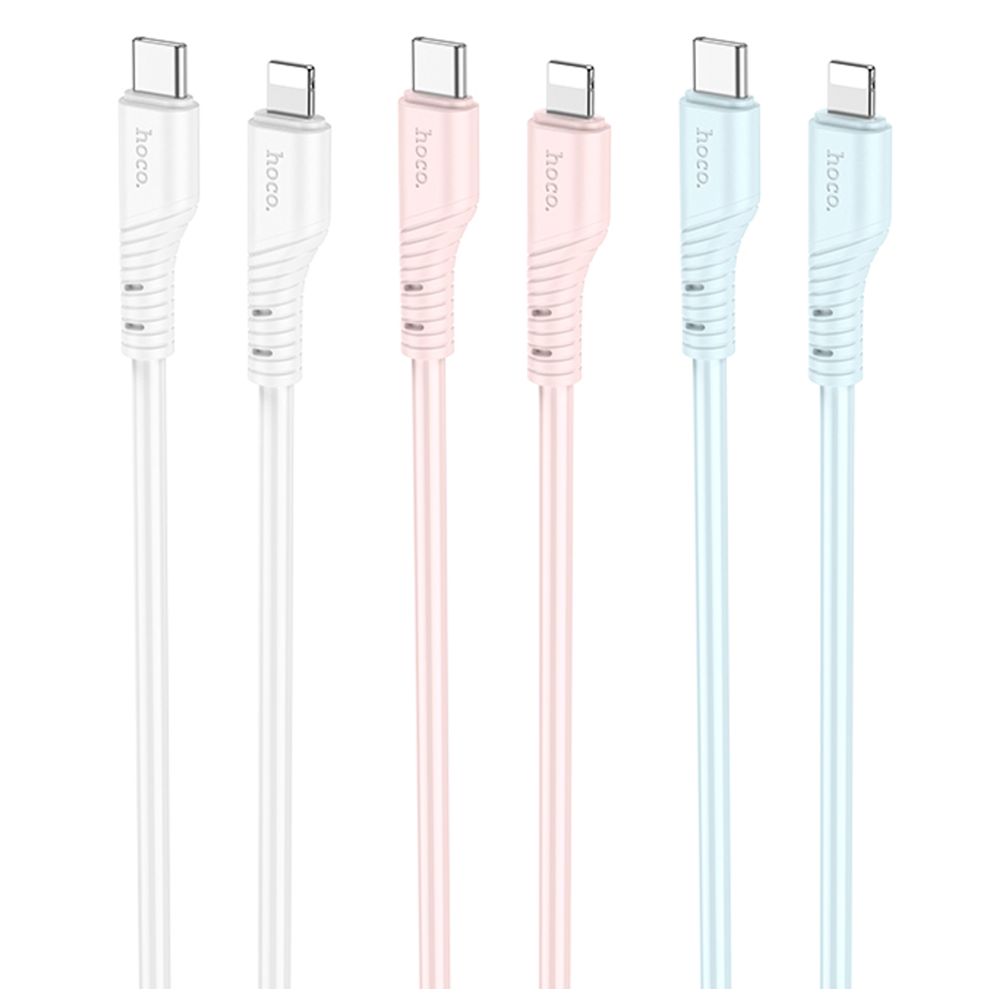 Купить USB HOCO X97 CRYSTAL COLOR PD20W SILICONE TYPE C TO LIGHTNING