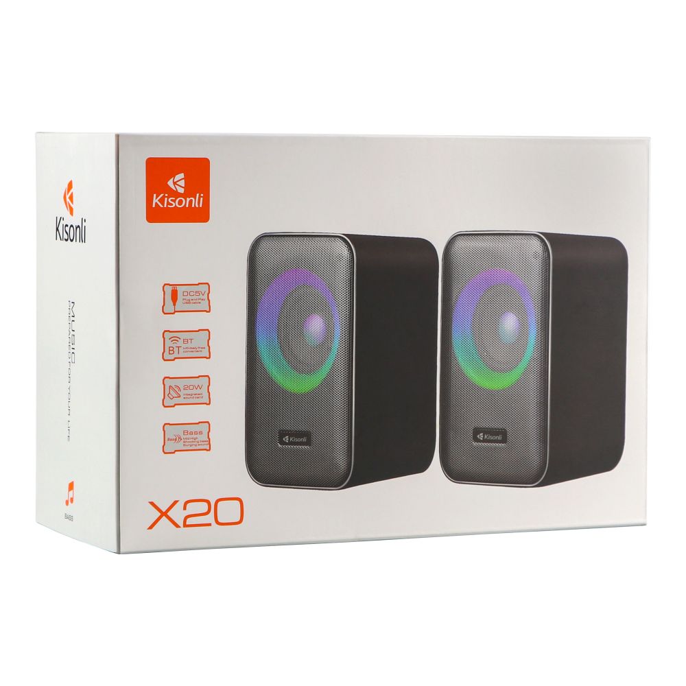 Купить КОМПЬЮТЕРНЫЕ КОЛОНКИ KISONLI X20 RGB USB BT_3