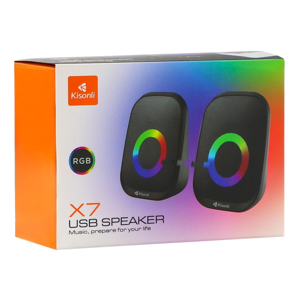 Купить КОМПЬЮТЕРНЫЕ КОЛОНКИ KISONLI X7 RGB COLORFUL LIGHT_4