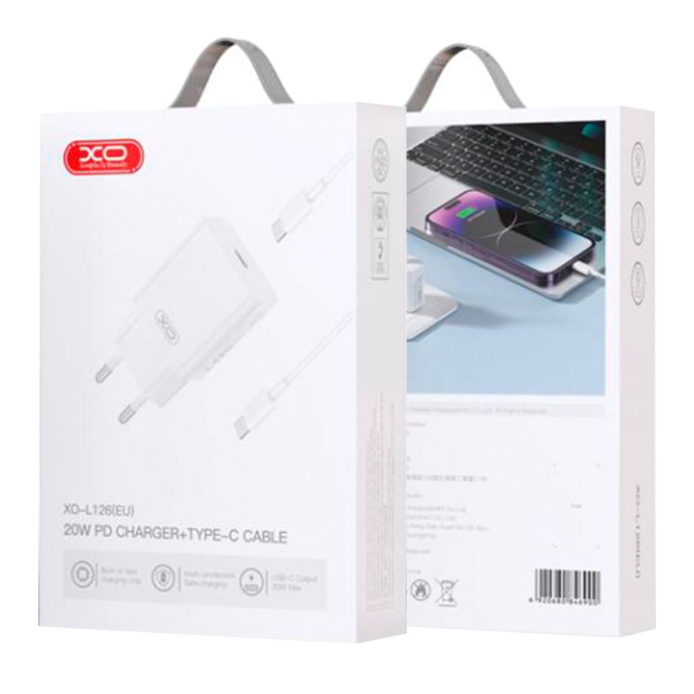 Купить СЕТЕВОЕ ЗАРЯДНОЕ УСТРОЙСТВО XO L126 1USB-C PD/QC 20W+TYPE-C TO LIGHTNING_4