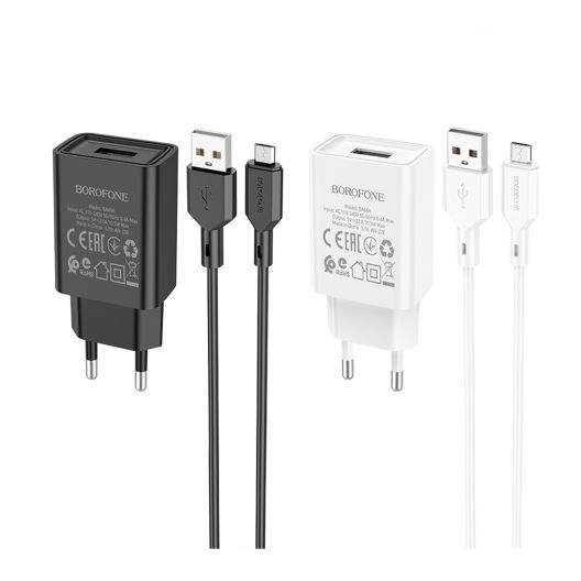 Купить СЕТЕВОЕ ЗАРЯДНОЕ УСТРОЙСТВО BOROFONE BA68A MICRO 1USB 2.1A