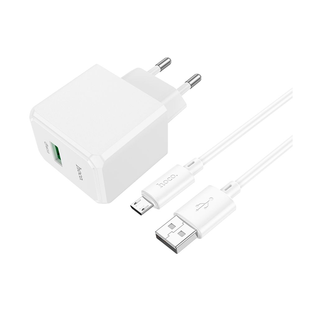 Купить СЕТЕВОЕ ЗАРЯДНОЕ УСТРОЙСТВО HOCO CS12A 1USB QC 18W+USB TO MICRO_1