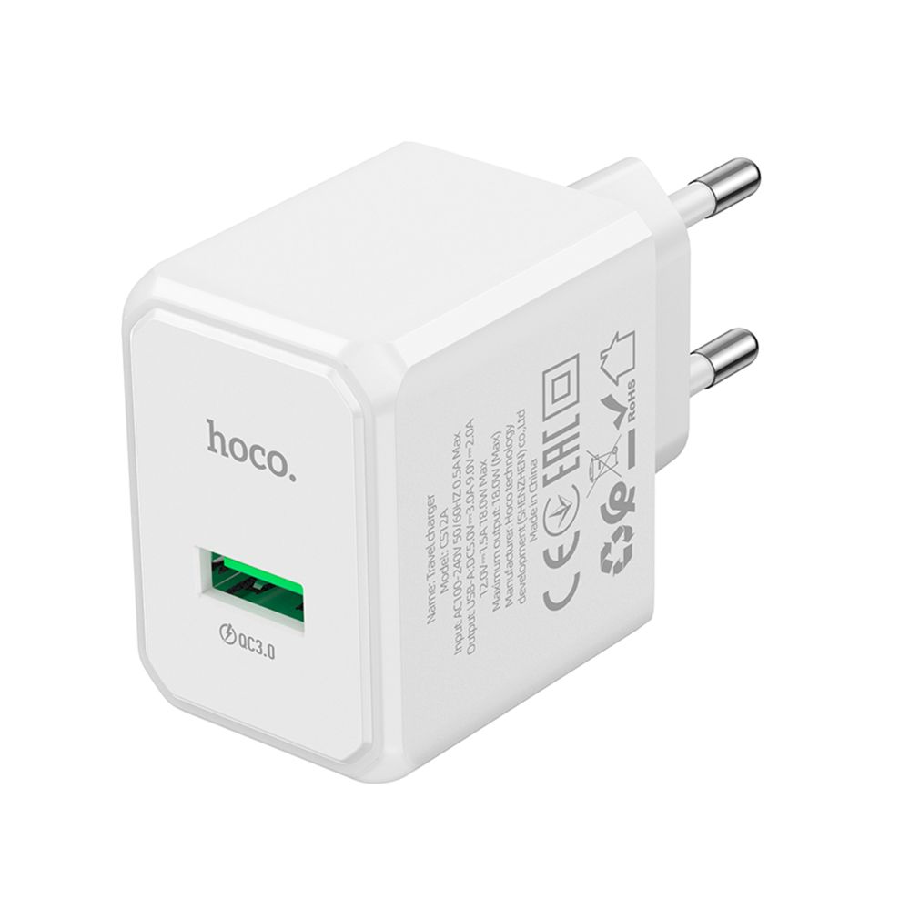 Купить СЕТЕВОЕ ЗАРЯДНОЕ УСТРОЙСТВО HOCO CS12A 1USB QC 18W_4