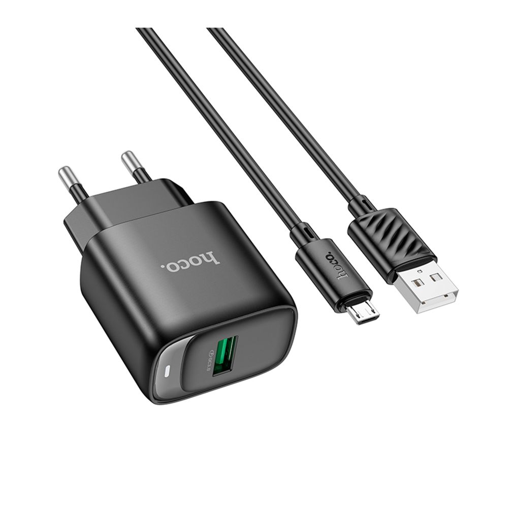 Купить СЕТЕВОЕ ЗАРЯДНОЕ УСТРОЙСТВО HOCO C140A 1USB QC 18W+USB TO MICRO_3