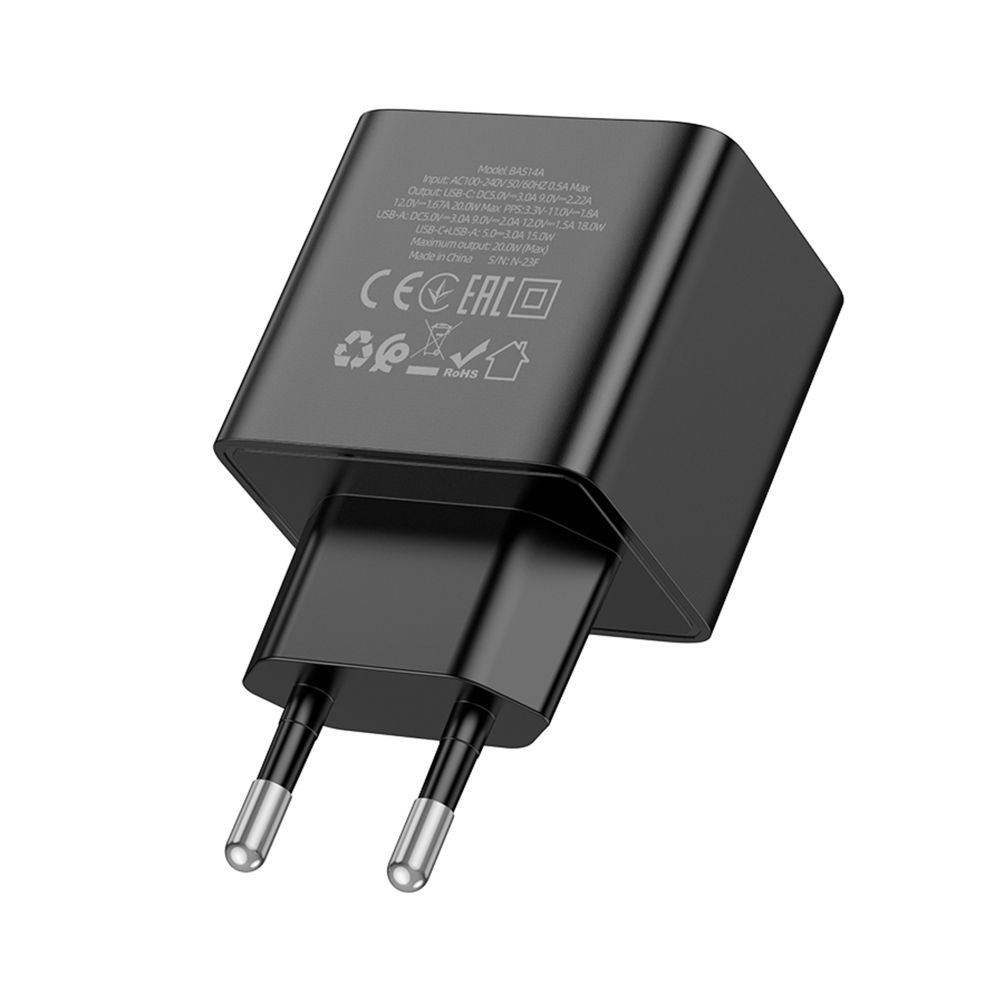 Купить СЕТЕВОЕ ЗАРЯДНОЕ УСТРОЙСТВО BOROFONE BAS14A 1USB/1USB-C 20W_4