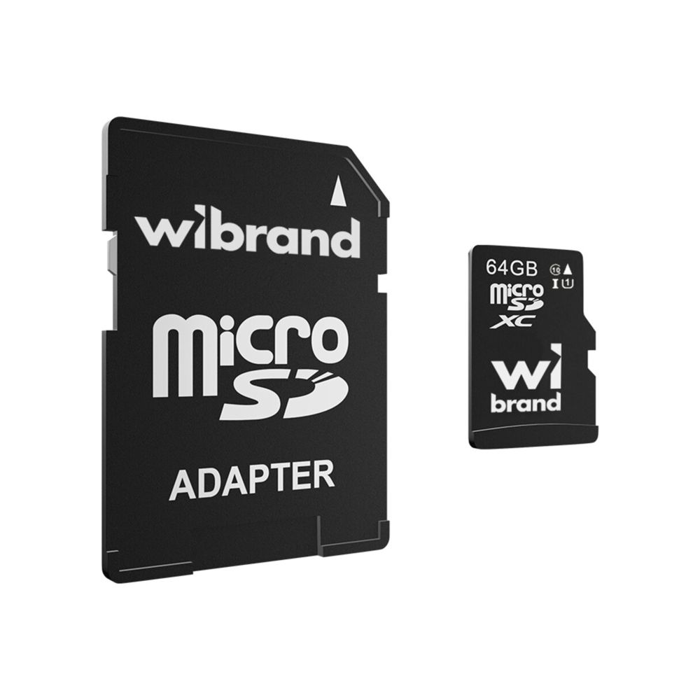 Купить КАРТА ПАМЯТИ WIBRAND MICROSDHC 64GB UHS-1 10 CLASS & ADAPTER