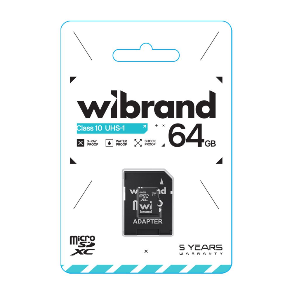 Купить КАРТА ПАМЯТИ WIBRAND MICROSDHC 64GB UHS-1 10 CLASS & ADAPTER_1