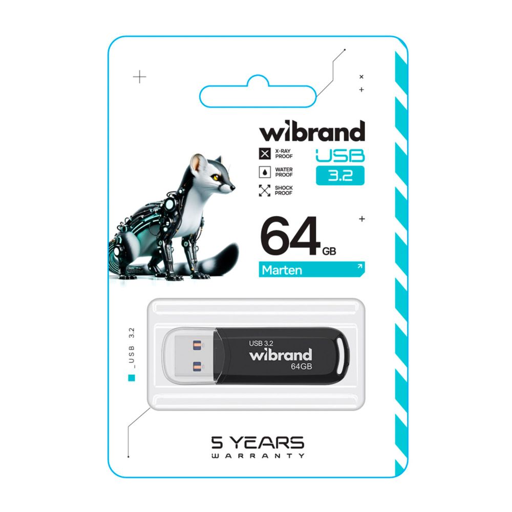 Купить USB FLASH DRIVE 3.2 WIBRAND 64GB MARTEN GEN1_1