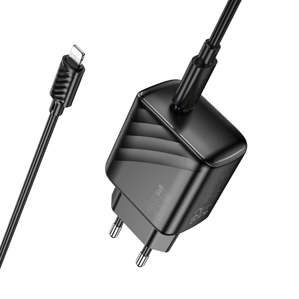 Купить СЕТЕВОЕ ЗАРЯДНОЕ УСТРОЙСТВО HOCO CS24A 1USB-C PD/QC 25W+TYPE-C TO LIGHTNING_2