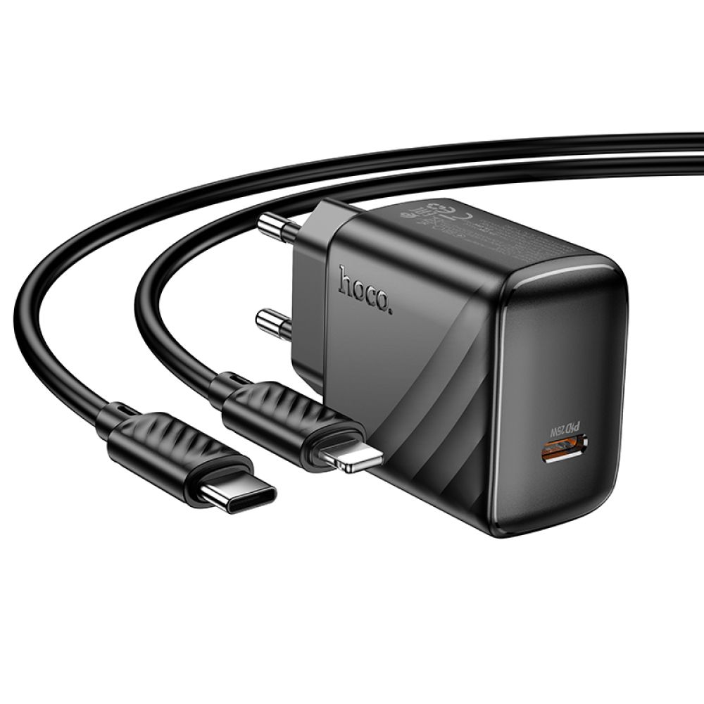 Купить СЕТЕВОЕ ЗАРЯДНОЕ УСТРОЙСТВО HOCO CS24A 1USB-C PD/QC 25W+TYPE-C TO LIGHTNING_3