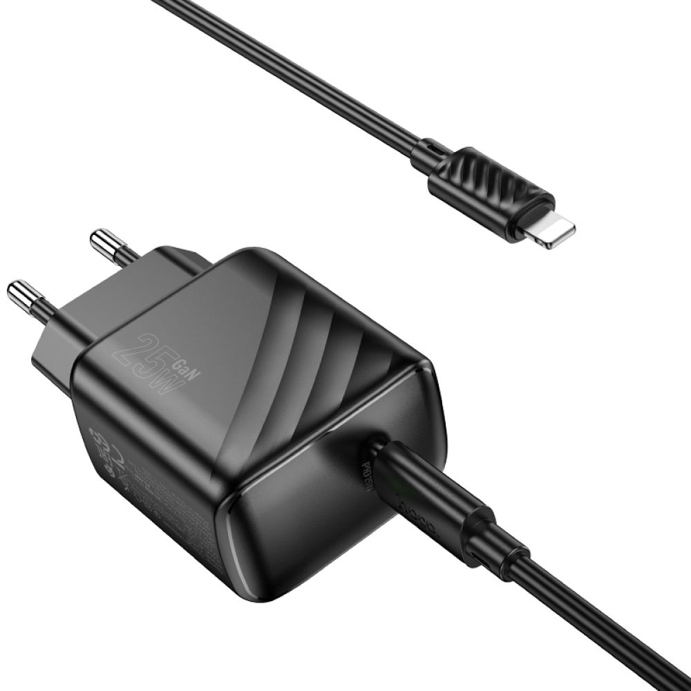 Купить СЕТЕВОЕ ЗАРЯДНОЕ УСТРОЙСТВО HOCO CS24A 1USB-C PD/QC 25W+TYPE-C TO LIGHTNING_5