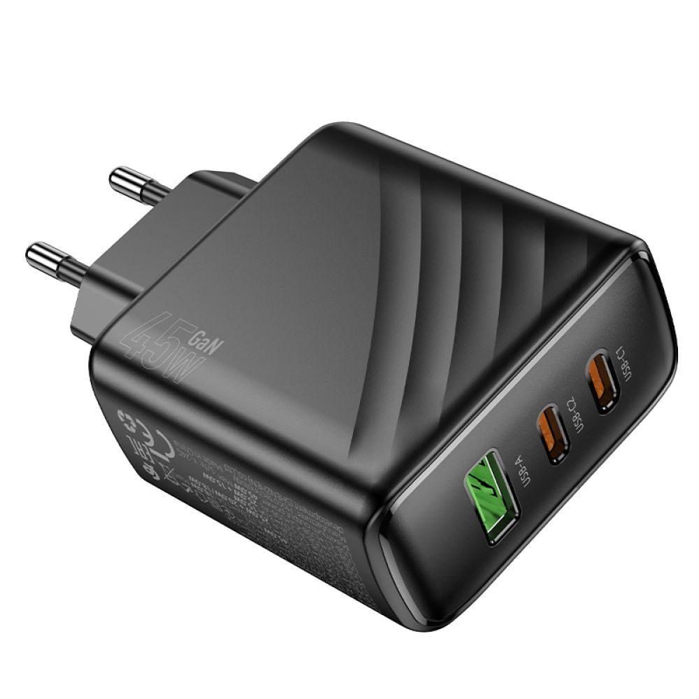 Купить СЕТЕВОЕ ЗАРЯДНОЕ УСТРОЙСТВО HOCO CS26A 2USB-C/1USB PD/QC 45W_4