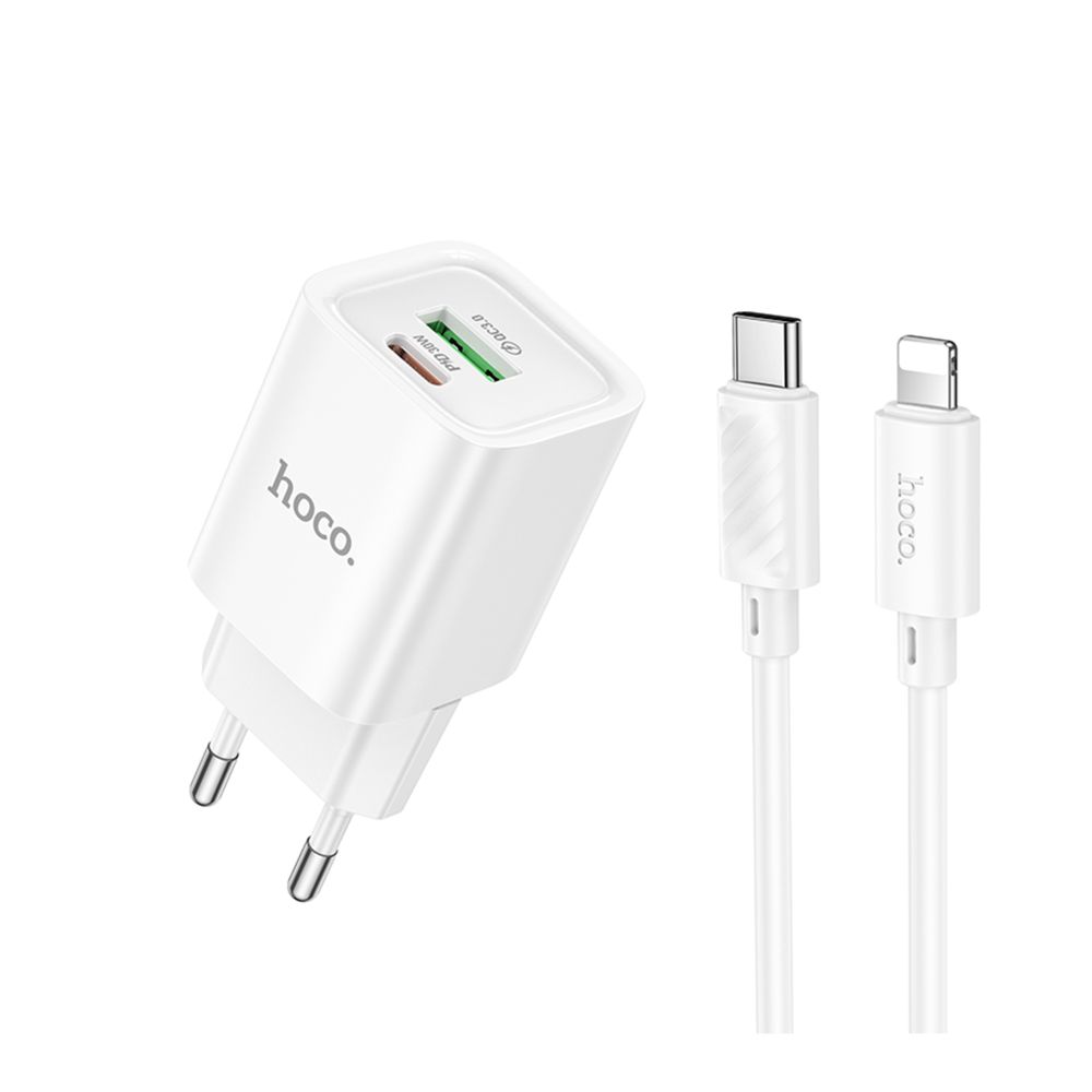 Купить СЕТЕВОЕ ЗАРЯДНОЕ УСТРОЙСТВО HOCO C149A 1USB/1USB-C PD/QC 30W+TYPE-C TO LIGHTNING