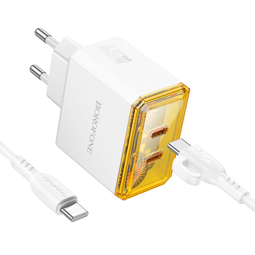 Купить СЕТЕВОЕ ЗАРЯДНОЕ УСТРОЙСТВО BOROFONE BAS33A 2USB-C PD/QC45W TYPE-C TO TYPE-C_2