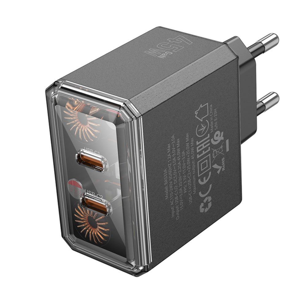 Купить СЕТЕВОЕ ЗАРЯДНОЕ УСТРОЙСТВО BOROFONE BAS33A 2USB-C PD/QC45W_5