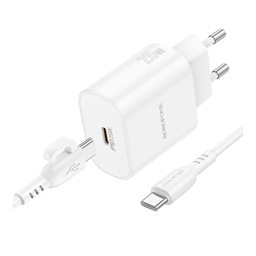 Купить СЕТЕВОЕ ЗАРЯДНОЕ УСТРОЙСТВО BOROFONE BA82A 1USB-C PD/QC 25W+TYPE-C TO TYPE-C_2