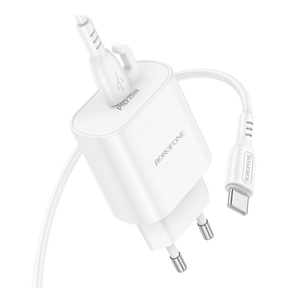 Купить СЕТЕВОЕ ЗАРЯДНОЕ УСТРОЙСТВО BOROFONE BA82A 1USB-C PD/QC 25W+TYPE-C TO TYPE-C_3