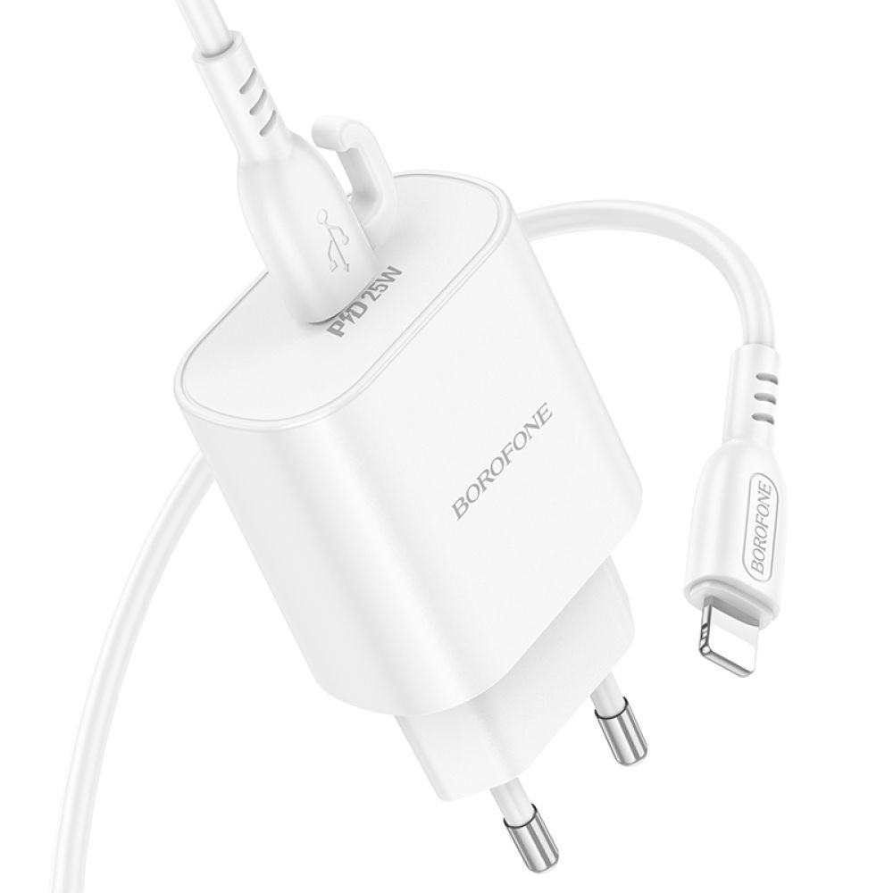 Купить СЕТЕВОЕ ЗАРЯДНОЕ УСТРОЙСТВО BOROFONE BA82A 1USB-C PD/QC 25W+TYPE-C TO LIGHTNING_3