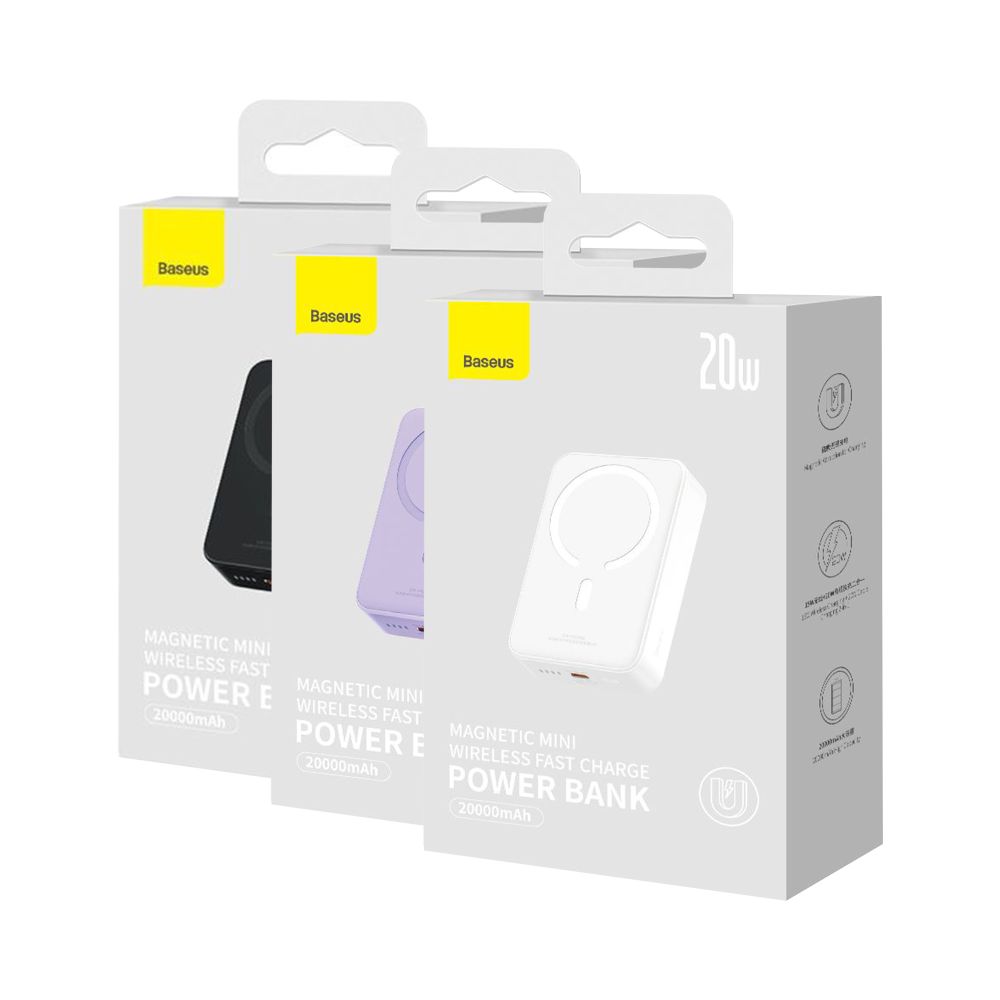 Купить POWER BANK BASEUS MAGNETIC MINI WIRELESS FAST CHARGE 20W 20000 MAH (PPCX1500XX)_1