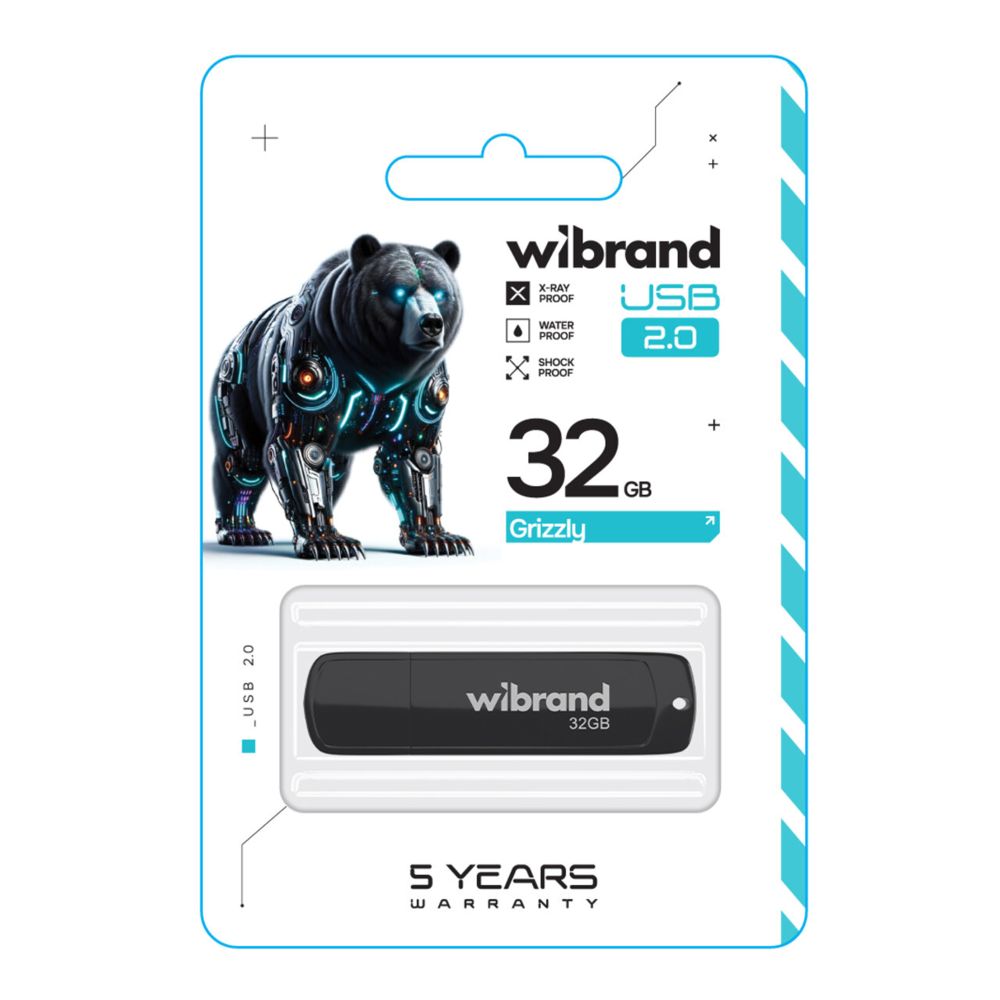 Купить USB FLASH DRIVE WIBRAND 32GB GRIZZLY_1