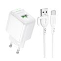 Купить СЕТЕВОЕ ЗАРЯДНОЕ УСТРОЙСТВО BOROFONE BAS42A 1USB QC3.0 18W+USB TO TYPE-C