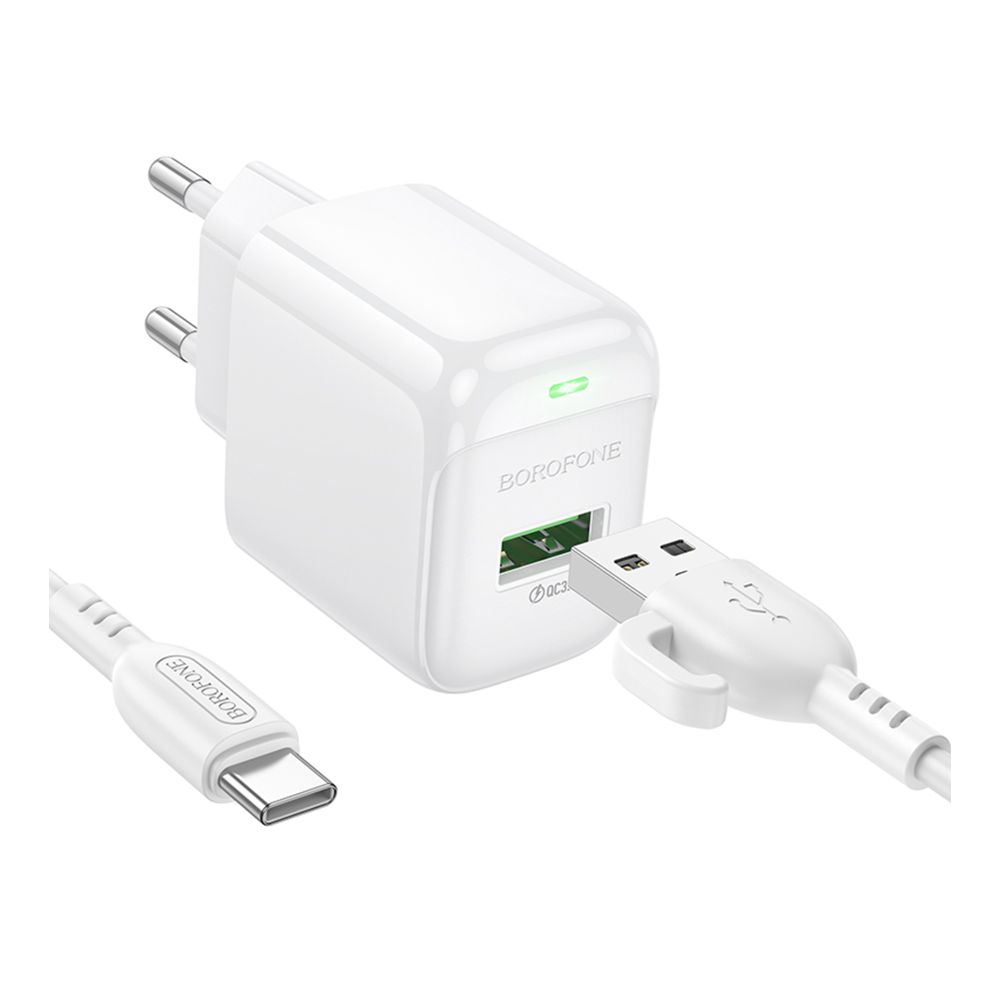 Купить СЕТЕВОЕ ЗАРЯДНОЕ УСТРОЙСТВО BOROFONE BAS42A 1USB QC3.0 18W+USB TO TYPE-C_2