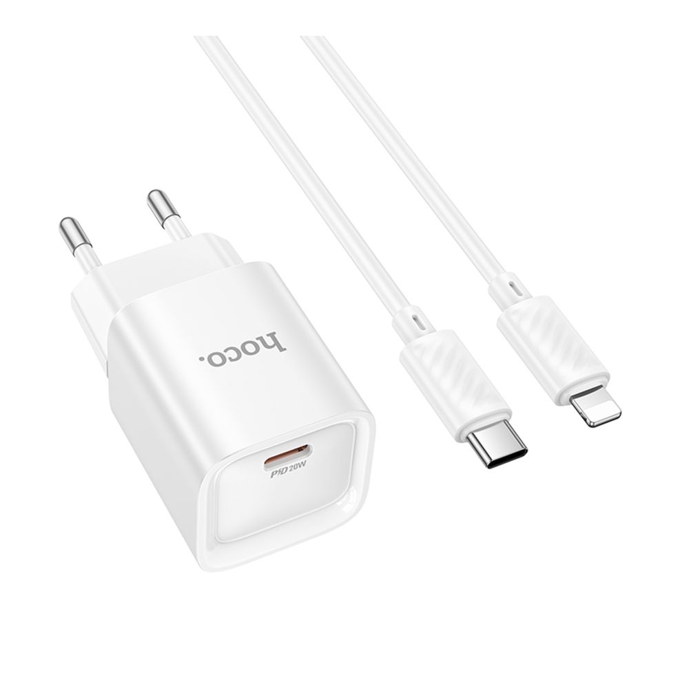 Купить СЕТЕВОЕ ЗАРЯДНОЕ УСТРОЙСТВО HOCO C146A 1USB-C PD/QC 20W+TYPE-C TO LIGHTNING_2