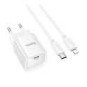 Купить СЕТЕВОЕ ЗАРЯДНОЕ УСТРОЙСТВО HOCO C146A 1USB-C PD/QC 20W+TYPE-C TO LIGHTNING_2