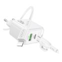 Купить СЕТЕВОЕ ЗАРЯДНОЕ УСТРОЙСТВО BOROFONE BAS44A 1USB-C/1USB PD/QC 20W+TYPE-C TO LIGHTNING_4
