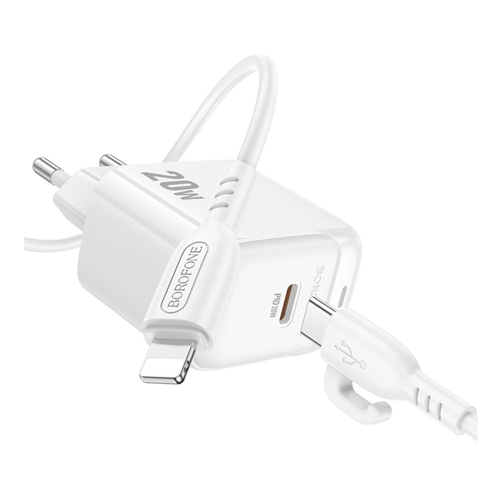 Купить СЕТЕВОЕ ЗАРЯДНОЕ УСТРОЙСТВО BOROFONE BAS43A 1USB-C PD/QC 20W+TYPE-C TO LIGHTNING_4