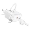 Купить СЕТЕВОЕ ЗАРЯДНОЕ УСТРОЙСТВО BOROFONE BAS43A 1USB-C PD/QC 20W+TYPE-C TO LIGHTNING_4