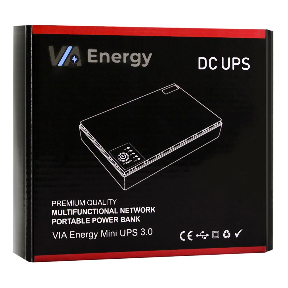 Купить ИСТОЧНИК БЕСПЕРЕБОЙНОГО ПИТАНИЯ MINI UPS VIA ENERGY 3.0 USB, DC, 5V+9V+12V,POE 12V+24V  (12000MAH)_1