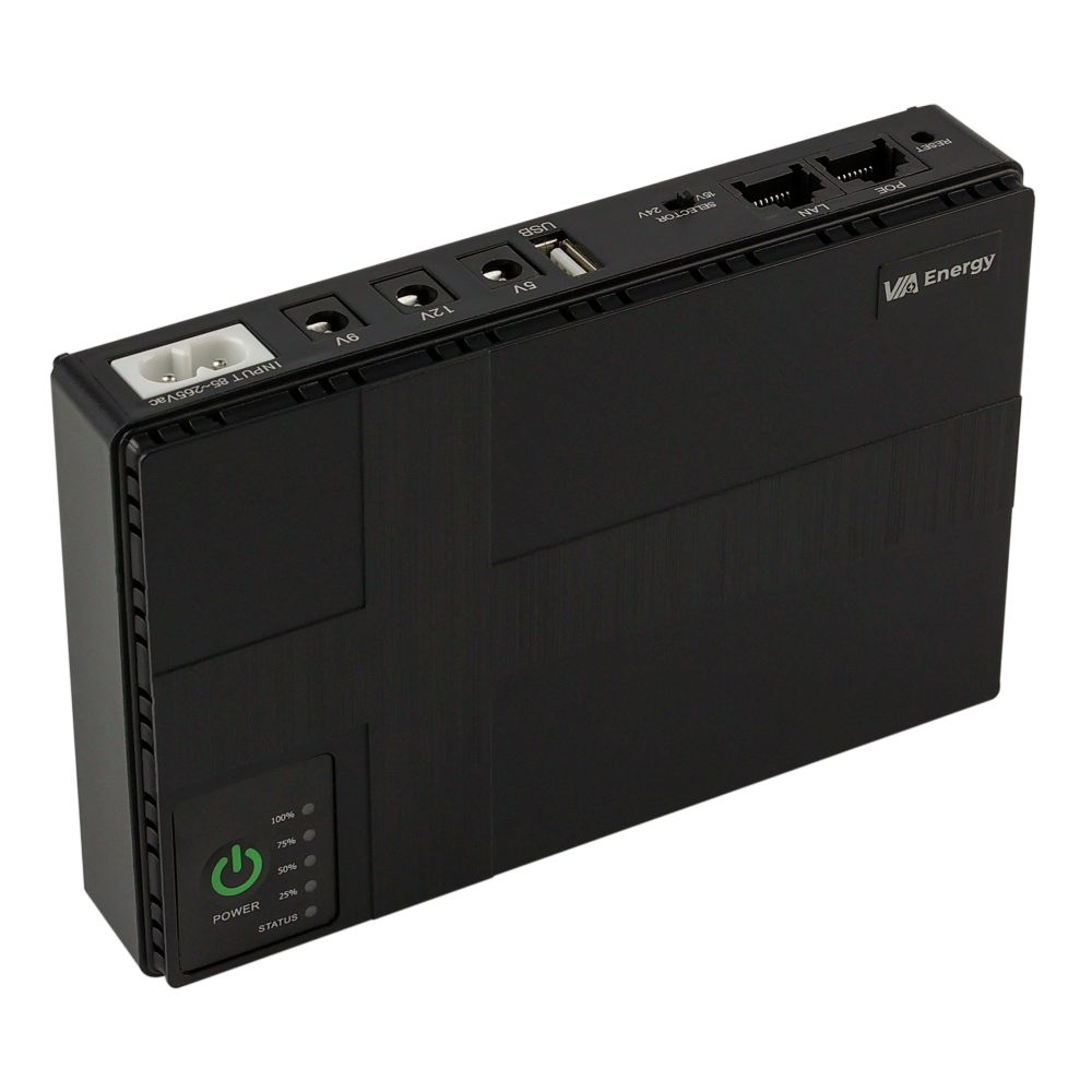 Купить ИСТОЧНИК БЕСПЕРЕБОЙНОГО ПИТАНИЯ MINI UPS VIA ENERGY 3.0 USB, DC, 5V+9V+12V,POE 12V+24V  (12000MAH)