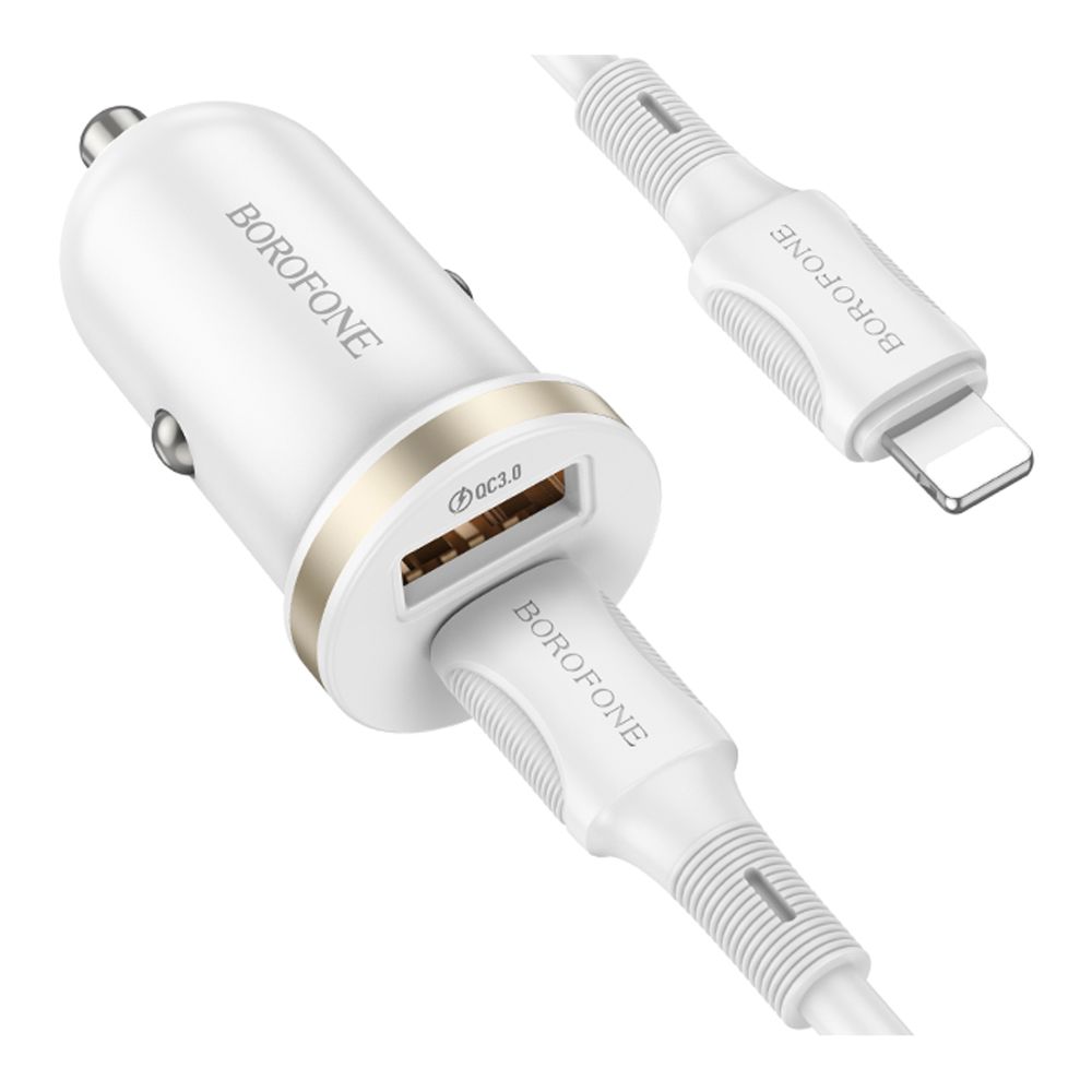 Купить АВТО ЗАРЯДНОЕ УСТРОЙСТВО BOROFONE BZ22 1USB/1USB-C QC/PD30W+TYPE-C TO LIGHTNING_2